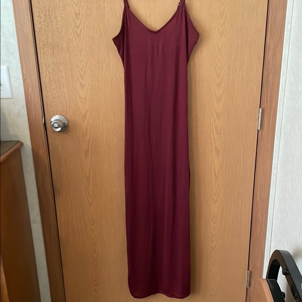 Fashion Nova Elegant Burgundy Slip Dress
